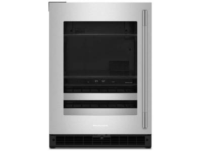 24" KitchenAid Beverage Center with Glass Door and Metal-Front Racks