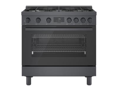 36" Bosch 800 Series Freestanding Gas Range In Black Stainless Steel