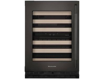 24" KitchenAid Undercounter Wine Cellar with Full-Extension Wood-Front Racks