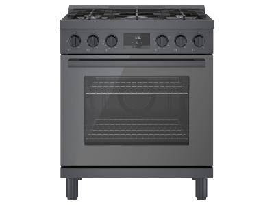30" Bosch 800 Series Freestanding Gas Range With 5 Burners In Black Stainless Steel