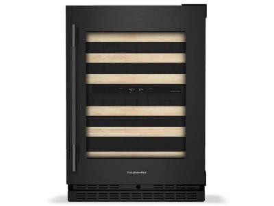 24" KitchenAid Undercounter Wine Cellar with Full-Extension Wood-Front Racks