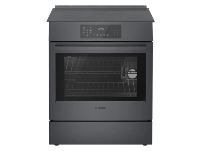 30" Bosch 800 Series Induction Slide-in Range in Black Stainless Steel