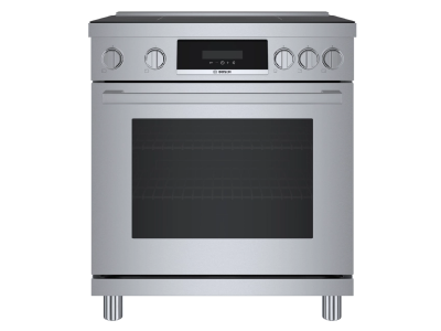 30" Bosch 800 Series Industrial Style Induction Range in Stainless Steel