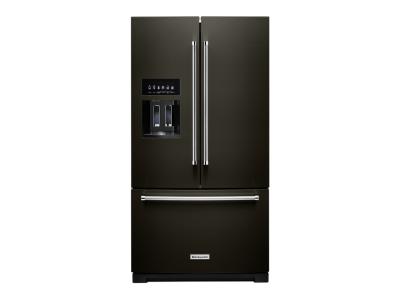 36" KitchenAid 26.8 Cu. Ft. Standard-Depth French Door Refrigerator in Black Stainless Steel