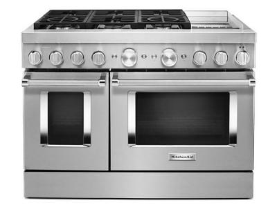 48" KitchenAid 6.3 Cu. Ft. Smart Commercial-Style Dual Fuel Range With Griddle In Stainless Steel
