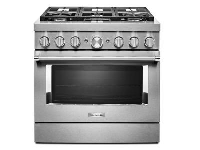 36" KitchenAid 5.1 Cu. Ft. Smart Commercial-Style Dual Fuel Range With 6 Burners In Stainless Steel