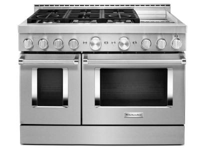 48" KitchenAid 6.3 Cu. Ft. Smart Commercial-Style Gas Range With Griddle