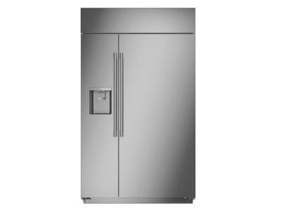 48" Monogram Built In Side By Side Stainless Steel Dispenser Refrigerator