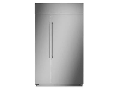 48" Monogram Built In Side By Side Stainless Steel Refrigerator