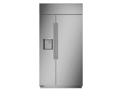 42" Monogram Built In Side By Side Stainless Steel Dispenser Refrigerator