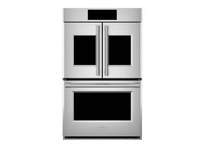 30" Monogram 10 Cu. Ft. French-Door Electric Convection Double Wall Oven in Stainless Steel