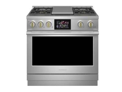 36" Monogram 5.75 Cu. Ft. Dual-Fuel Professional Range With 4 Burners and Griddle