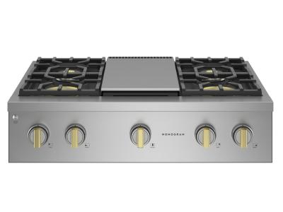 36" Monogram Gas Rangetop With 4 Burners In Stainless Steel