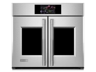 30" Monogram 5.0 Cu. Ft. French-Door Electric Convection Single Wall Oven with WiFi Connect In Stainless Steel