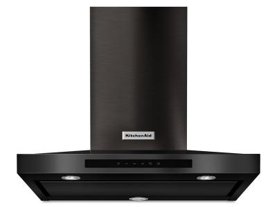 30" KitchenAid 600 CFM Convertible Wall Mount Range Hood In PrintShield Black Stainless
