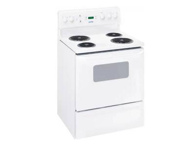 30" Moffat 5.0 Cu. Ft. Free Standing Coil Top Electric Range in White