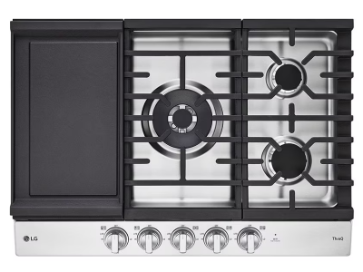 30" LG Built-in Gas Cooktop with EasyClean Surface in Stainless Steel