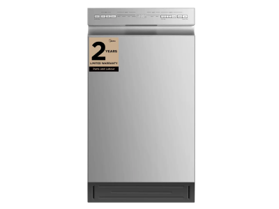 18" Midea Built-In Front Control Dishwasher in Stainless Steel