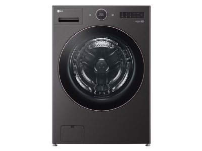 27" LG 5.8 Cu.Ft. Front Load Washer with TurboWash 360 Wi-Fi and ThinQ in Black Steel