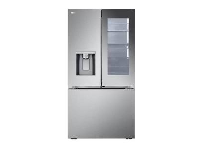 36" LG 31 Cu. Ft. Mirror InstaView DID Smudge Resistant Craft Ice Maker French Door Refrigerator