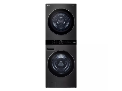 27" LG Single Unit WashTower with 5 Cu. Ft. Washer and 7.8 Cu. Ft. Dryer with Center Control in Black Steel
