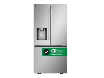 33" LG 25 Cu. Ft. 3 Door French Door Refrigerator with Hybrid Handle