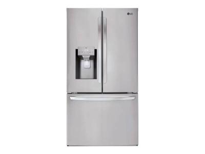36" LG 28 Cu. Ft. French 3-Door Standard-Depth Refrigerator with Ice