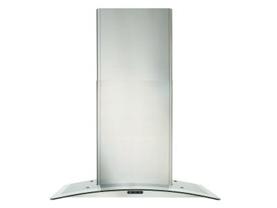 30" Broan Elite EW46 Series Convertible Curved Glass Wall-Mount Chimney Range Hood In Stainless Steel