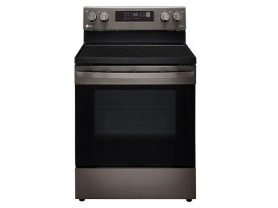 30" LG 6.3 Cu. Ft. Smart Wi-Fi Enabled Fan Convection Electric Range With Air Fry And EasyClean In Black Stainless Steel