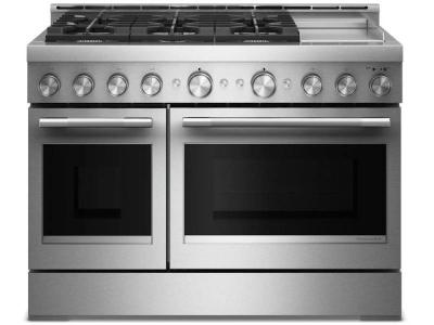 48" KitchenAid 6 Burner Commercial-Style Gas Range with Griddle