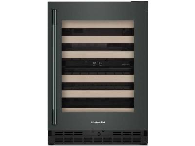 24" KitchenAid Undercounter Wine Cellar with Full-Extension Wood-Front Racks
