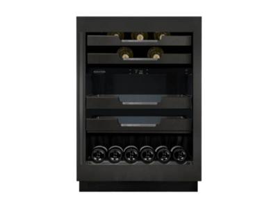 24" Marathon Built-in Dual Zone Wine & Beverage Cooler in Black Steel