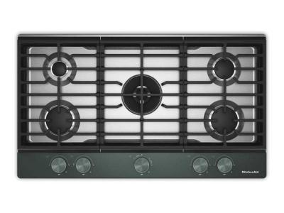 36" Kitchenaid Gas-on-Metal Cooktop with an Integrated Wok Grate