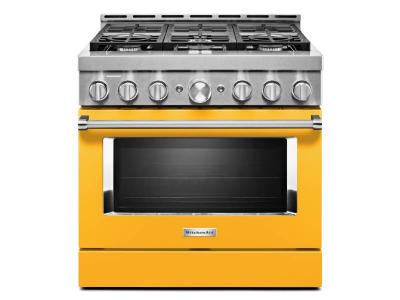 36" KitchenAid 5.1 Cu. Ft. Yellow Pepper Gas Sealed Burner Range