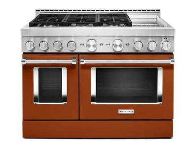 48" KitchenAid 6.3 Cu. Ft. Smart Commercial-Style Gas Range with Griddle