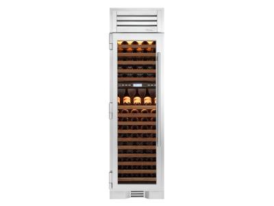 24" True Residential Dual Zone Left Hinge Wine Column with Stainless Glass Door
