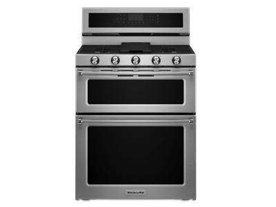 30" KitchenAid 5 Burner Gas Double Oven Convection Range