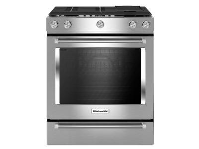30" KitchenAid 6.5 Cu. Ft. 5 Burner Front Control Gas Convection Range With Baking Drawer