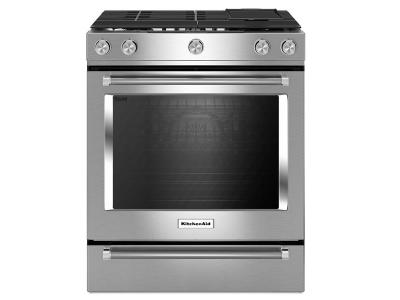 30" KitchenAid 7.1 Cu. Ft. 5 Burner Dual Fuel Convection Front Control Range With Baking Drawer