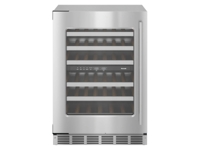 24" Thermador Freedom Under Counter Wine Cooler with Glass Door Masterpiece Left Hinge in Stainless steel