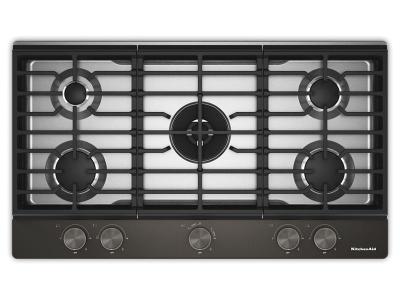 36" KitchenAid Gas Cooktop with 5 Burners and Integrated Wok Grate