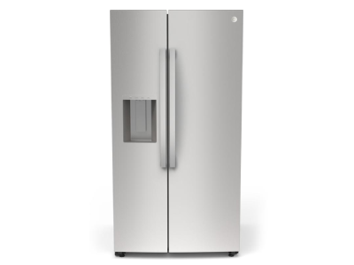 36" GE 28 Cu.Ft. Side-by-Side Refrigerator with Ice and Water Dispenser in Stainless Steel