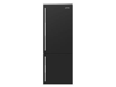 27" SMEG SPR Bottom Mount Freestanding Refrigerator in Black