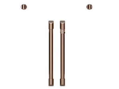 Café 2 French-Door Handles 2 Knobs - Brushed Copper