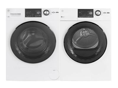 GE 2.8 Cu. Ft. Capacity Stainless Steel Drum Frontload Washer and 4.1 Cu. Ft. Front Load Electric Dryer