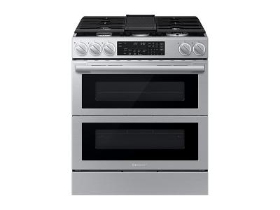 30" Samsung 6.0 Cu. Ft. Gas Slide-In Range with 90H Flex Duo True Convection with Air Fry Max Illuminated Precision Knobs