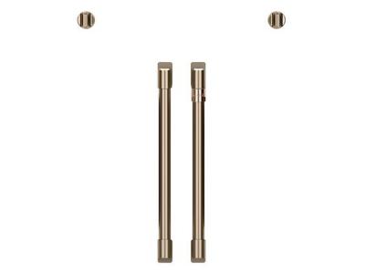 Café 2 French-Door Handles 2 Knobs - Brushed Bronze-