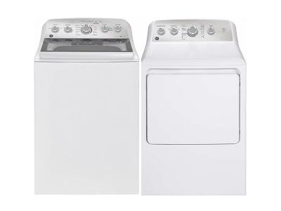 27" GE 5.0 Cu. Ft. Top Load Washer And 7.2 Cu. Ft. Capacity Top Load Gas Dryer With SaniFresh Cycle