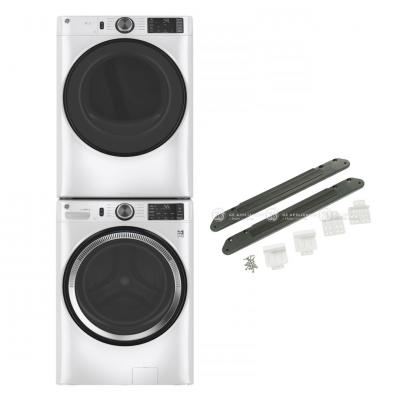 28" GE 5.5 Cu. Ft. (IEC) Washer 7.8 Cu. Ft. Dryer and Stacking Kit