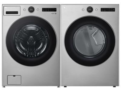 27" LG 5.2 Cu. Ft. Smart Front Load Washer and 7.4 Cu. Ft. Smart Front Load Electric Dryer
